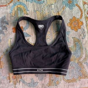 Kith Black Racerback Bra with White Stripes